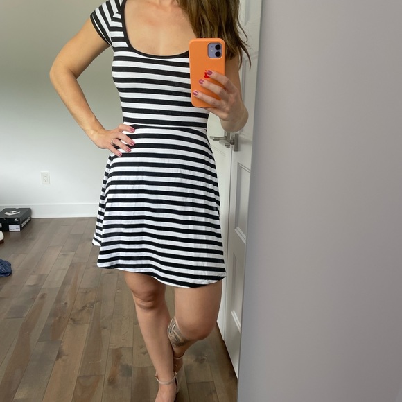 Stripped A-Line Dress - Picture 1 of 2